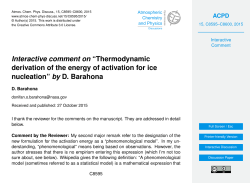 Interactive comment on &ldquo;Thermodynamic derivation of the energy of
