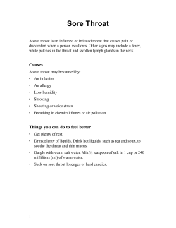 Sore Throat - Hindi - Health Information Translations
