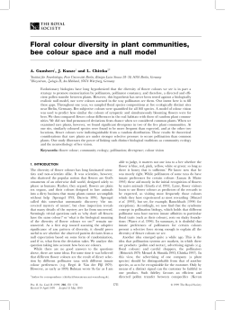 Floral colour diversity in plant communities, bee colour space and a
