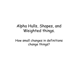 Alpha Hulls, Shapes, and Weighted things.