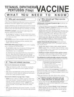 Tetanus, Diphtheria, Pertussis (TDAP) - CSU