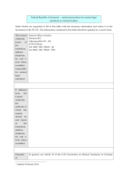 Federal Republic of Germany1 ‒ national procedures for mutual