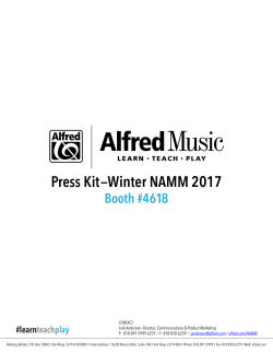Press Kit&mdash;Winter NAMM 2017