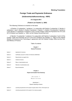 Foreign Trade and Payments Ordinance