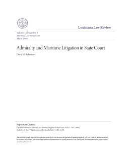 Admiralty and Maritime Litigation in State Court