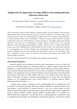 Insights into the approaches of young children when making