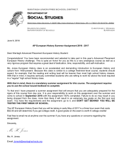 AP Euro Summer Assignment