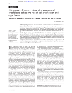 Histogenesis of human colorectal adenomas and hyperplastic