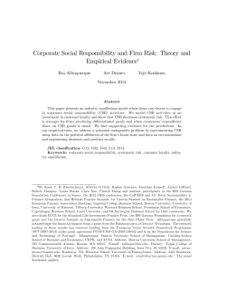 Corporate Social Responsibility and Firm Risk: Theory