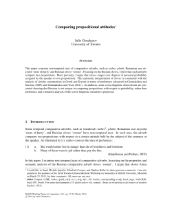 Comparing propositional attitudes - Index of