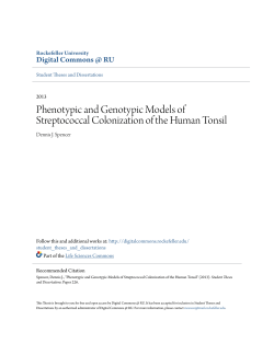 Phenotypic and Genotypic Models of Streptococcal Colonization of