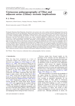 Cretaceous palaeogeography of Tibet and adjacent areas (China