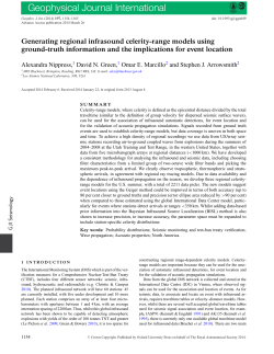 Generating regional infrasound celerity