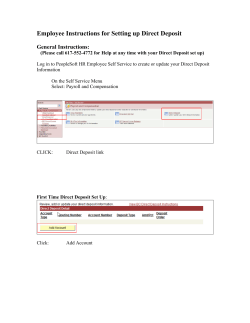 Employee Instructions for Setting up Direct Deposit