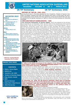 March 2015 Newsletter - United Nations Association of Australia