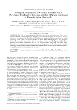Biological Transmission of Vesicular Stomatitis Virus