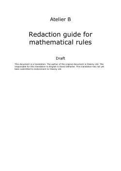Atelier B - Redaction guide for mathematical rules