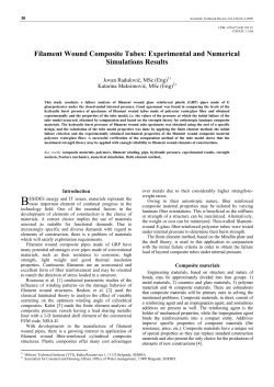 Filament Wound Composite Tubes: Experimental and Numerical