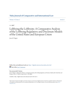 Lobbying the Lobbyists: A Comparative Analysis of the Lobbying