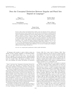 Does the Conceptual Distinction Between Singular and Plural Sets