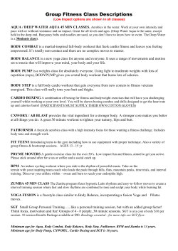 Group Fitness Class Descriptions