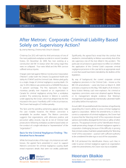 After Metron: Corporate Criminal Liability Based Solely on