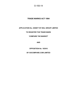 Trade Mark Inter Partes Decision (O/150/14)