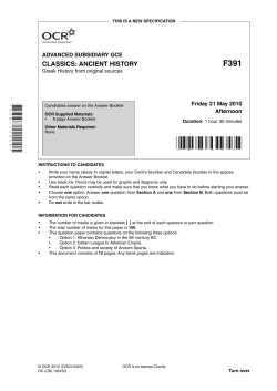 Question paper - Unit F391/01 - Greek history from original
