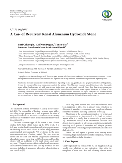 A Case of Recurrent Renal Aluminum Hydroxide Stone