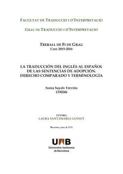 la traducci&oacute;n del ingl&eacute;s al espa&ntilde;ol de las sentencias