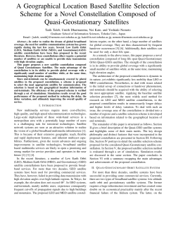 A Geographical Location Based Satellite Selection Scheme for a