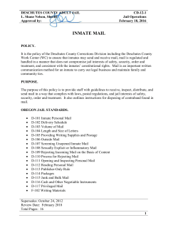 inmate mail - Deschutes County Sheriff