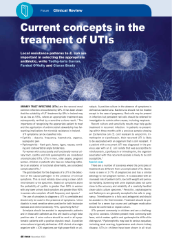 Current concepts in the treatment of UTIs