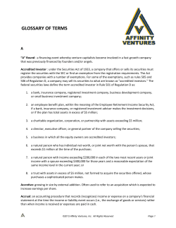 glossary of terms - Affinity Ventures