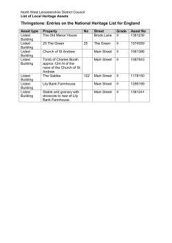Thringstone - North West Leicestershire District Council