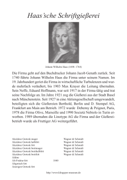 Haas`sche Schriftgie&szlig;erei