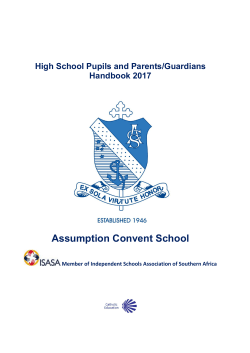 High School Handbook - Assumption Convent School