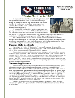 State Contracts 101 - Louisiana Public Broadcasting