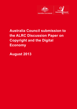 Australia Council submission in response to the ALRC Discussion
