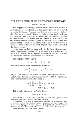 THE FINITE DIFFERENCES OF POLYGENIC FUNCTIONS1 By a