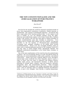 the new constitutionalism and the judicialization of pure politics