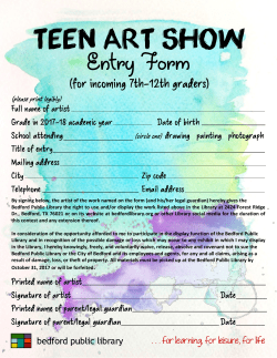 Teen Art Show (Entry Form and Guidelines)