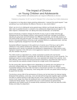 The Impact of Divorce on Young Children and Adolescents