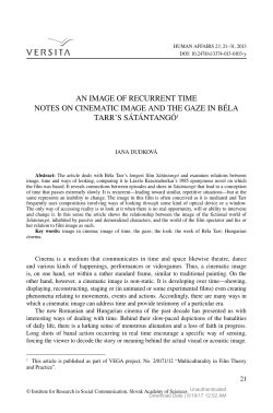 an image of recurrent time notes on cinematic image