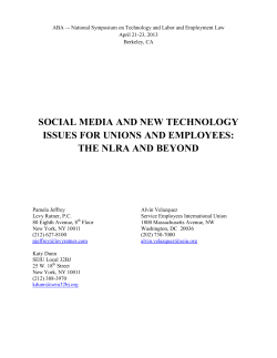 social media and new technology issues for unions and employees