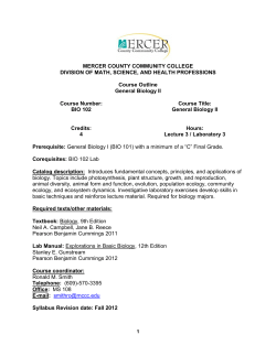 Course Outline - Mercer County Community College