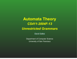 Unrestricted Grammars