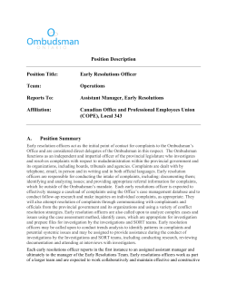 Early Resolution Officer