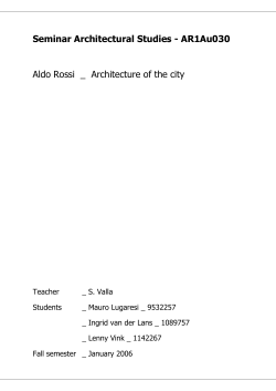 Seminar Architectural Studies - AR1Au030 Aldo Rossi