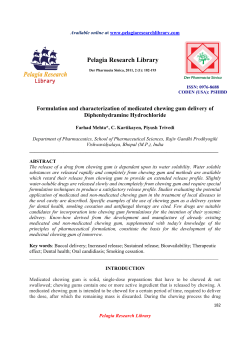 Formulation and characterization of medicated chewing gum